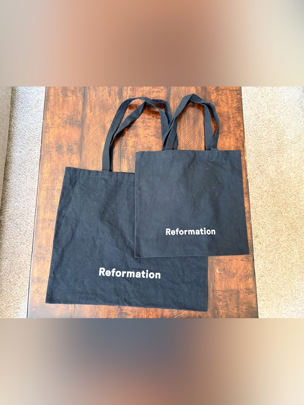 Two Canvas Reformation Tote Bags